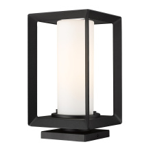 Golden 2073-OPR NB-OP - Golden Lighting Smyth 1-light Outdoor Pier Mount in Natural Black and Opal Glass